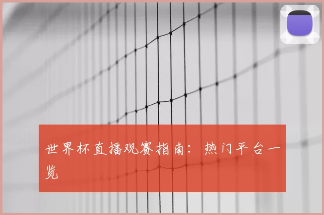 世界杯直播观赛指南：热门平台一览