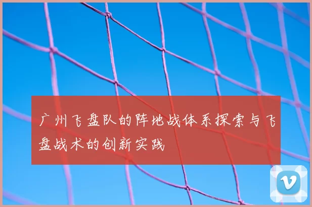 广州飞盘队的阵地战体系探索与飞盘战术的创新实践